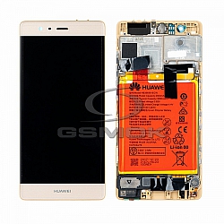 LCD Display HUAWEI P9 EVA-L09 WITH FRAME AND BATTERY GOLD 02350SHB ORIGINAL SERVICE PACK