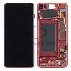 LCD Display SAMSUNG G973 GALAXY S10 PRISM RED WITH FRAME GH82-18850H GH82-18835H ORIGINAL SERVICE PACK