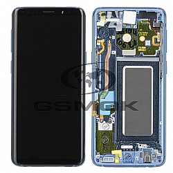 LCD Display SAMSUNG G960 GALAXY S9 CORAL BLUE WITH FRAME GH97-21696D GH97-21724D GH97-21697D ORIGINAL SERVICE PACK