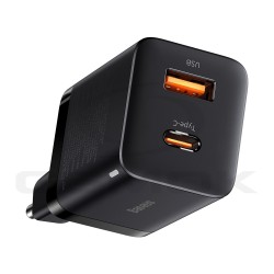 TRAVEL CHARGER BASEUS COMPACT 2X USB / 1x USB-C 30W 3A QC CCSUPP-E01 BLACK