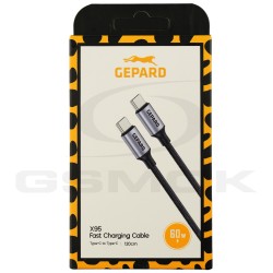 CABLE USB-C TO USB-C 60W 1.2M GEPARD METAL HEAD