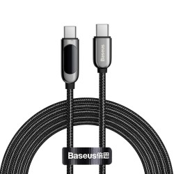 CABLE USB-C TO USB-C 5A 100W 2M BASEUS CATSK-C01 PD WITH DISPLAY BLACK