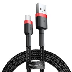 CABLE USB TO USB-C 0.5M 3A BASEUS CAFULE CATKLF-A91 BLACK-RED