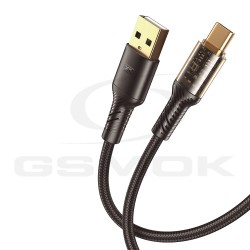 CABLE USB TO USB-C 2.4A 1M XO CLEAR NB229 BLACK