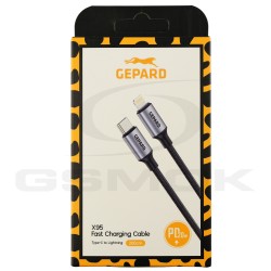 CABLE USB USB-C TO LIGHTNING  PD20W GEPARD 2 M METAL HEAD