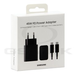 WALL CHARGER SAMSUNG EP-T4510XBEGEU 45W USB-C FAST CHARGE BLACK ORIGINAL BOX