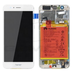 LCD Display HUAWEI HONOR 8 WITH FRAME AND BATTERY WHITE 02350UEN 02350USJ ORIGINAL SERVICE PACK