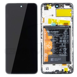 LCD Display HUAWEI P SMART 2021 / HONOR 10X LITE WITH FRAME AND BATTERY BLACK 02354ADC ORIGINAL SERVICE PACK