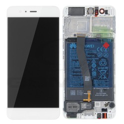 LCD Display HUAWEI P10 VTR-L09 VTR-L29 WITH FRAME AND BATTERY WHITE 02351DQN 02351GVS 02351ENH ORIGINAL SERVICE PACK