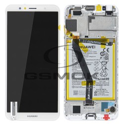 LCD Display HUAWEI Y6 2018 WITH FRAME AND BATTERY WHITE 02351WLK ORIGINAL SERVICE PACK
