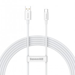 CABLE USB TO USB-C BASEUS SUPERIOR SERIES 100W 480MB/S 2M WHITE