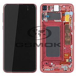 LCD Display SAMSUNG G970 GALAXY S10E PRISM CARDINAL RED WITH FRAME GH82-18852H, GH82-18836H ORIGINAL SERVICE PACK