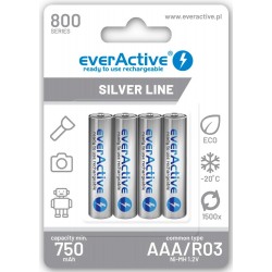 RECHARGEABLE BATTERIES EVERACTIVE SILVER LINE AAA R03 750MAH 4 PCS BLISTER