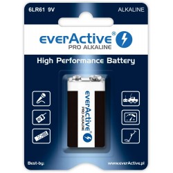 ALKALINE BATTERY EVERACTIVE PRO 6LR61 MN1604 9V BLISTER