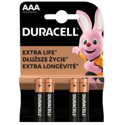 ALKALINE BATTERIES DURACELL AAA LR03 1.5V 4 PCS