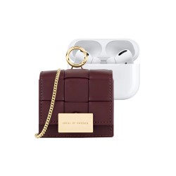 HEADPHONE CASE IDEAL OF SWEDEN BRAIDED MINI AIRPODS BURGUNDY UNIVERSAL