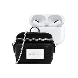 HEADPHONE CASE IDEAL OF SWEDEN POPPY AIRPODS ZIP BAG QUILTED BLACK UNIVERSAL