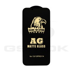 IPHONE 13 / 13 PRO / 14 - TEMPERED GLASS 0.3MM 5D BLACK MATT