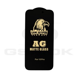 IPHONE 15 PRO - TEMPERED GLASS 0.3MM 5D BLACK MATT