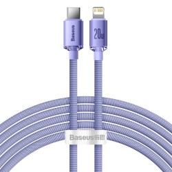 CABLE BASEUS CRYSTAL SHINE SERIES USB-C TO LIGHTNING 20W 2M CAJY000305 PURPLE