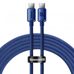 CABLE BASEUS CRYSTAL SHINE SERIES USB-C TO USB-C 100W 5A 1.2M CAJY000603 BLUE