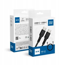 CABLE USB-C TO USB-C 3A 60W 1M BLUE STAR DC-001CC3.0 BLACK