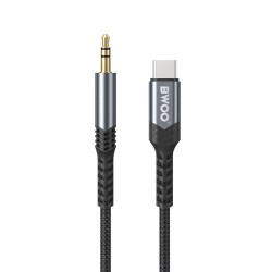 CABLE JACK 3.5MM TO USB-C 1M BWOO BO-AUX066 BLACK