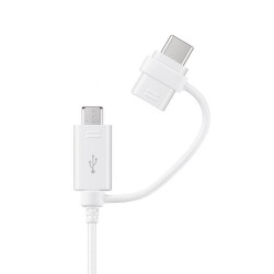 CABLE SAMSUNG EP-DG930DWE 2W1 USB DO USB-C + MICRO USB 1.5M WHITE ORIGINAL BOX