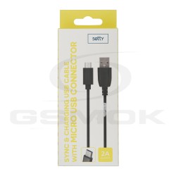 CABLE MICRO USB SETTY 1M 2A BLACK