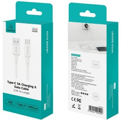 USAMS U90 USB-A TO USB-C 3A CABLE WHITE USAMS U90 USB-A TO USB-C 3A CABLE WHITE