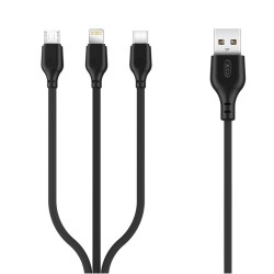 CABLE USB 3IN1 1M 2.1A XO NB103 BLACK
