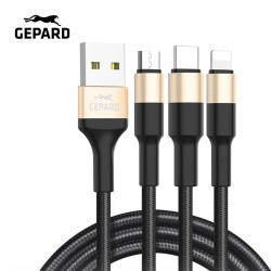 CABLE USB 3IN1 1M 2A GEPARD BLACK