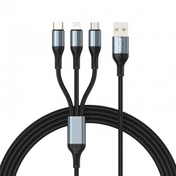 CABLE USB 3IN1 1M 3A BWOO X274 BLACK