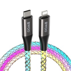 CABLE USB-C TO LIGHTNING 27W 2M BWOO X279C-L RGB