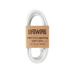 CABLE USB-C TO LIGHTNING 3A 15W 1M WHITE BULK