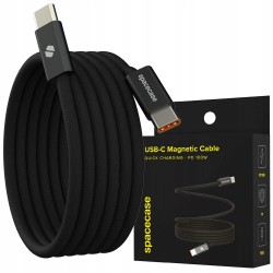 CABLE USB-C TO USB-C 100W 1M SPACECASE CL06 BLACK