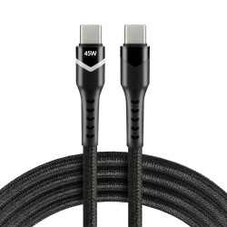 CABLE USB-C TO USB-C 2.25A 45W 3M EVERACTIVE CBB-3PDR BLACK