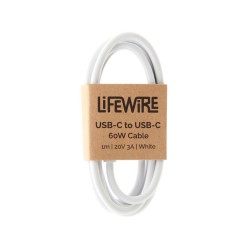 CABLE USB-C TO USB-C 3A 60W 1M WHITE BULK
