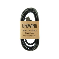CABLE USB-C TO USB-C 3A 60W 1M BLACK BULK