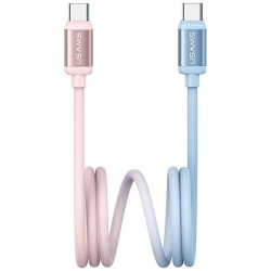 CABLE USB-C TO USB-C 60W 1.2M USAMS BICOLOR SERIES SJ756 BLUE-PINK