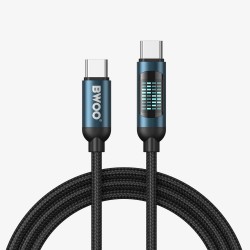 CABLE USB-C TO USB-C 60W 1M BWOO BO-X305 LED DISPLAY BLACK