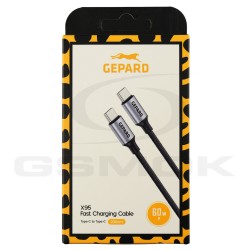 CABLE USB-C TO USB-C 60W 2M GEPARD METAL HEAD