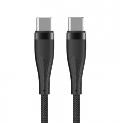 CABLE USB-C TO USB-C MAXLIFE MXUC-08 1M 60W BLACK NYLON