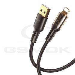 CABLE USB TO LIGHTNING 2.4A 1M XO CLEAR NB229 BLACK