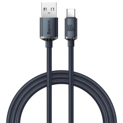 CABLE USB TO USB-C 100W 1.2M BASEUS CRYSTAL SHINE SERIES CAJY000401 BLACK
