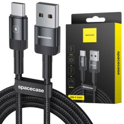 CABLE USB TO USB-C 3A 1M SPACECASE BLACK
