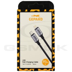 CABLE USB USB-C TO LIGHTNING  PD20W GEPARD 1.2 M METAL HEAD