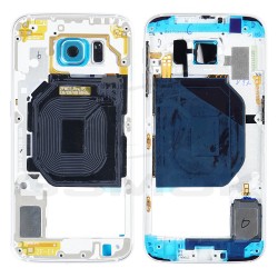 MIDDLE COVER SAMSUNG G920 GALAXY S6 BLUE WITH STICKERS SET GH96-08583D ORIGINAL SERVICE PACK