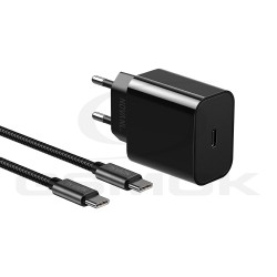 TRAVEL CHARGER NOVANL PROCHARGE PLUS USB-C + CABLE USB-C TO USB-C 25W BLACK