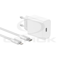 TRAVEL CHARGER NOVANL PROCHARGE USB-C + CABLE USB-C TO LIGHTNING 20W WHITE